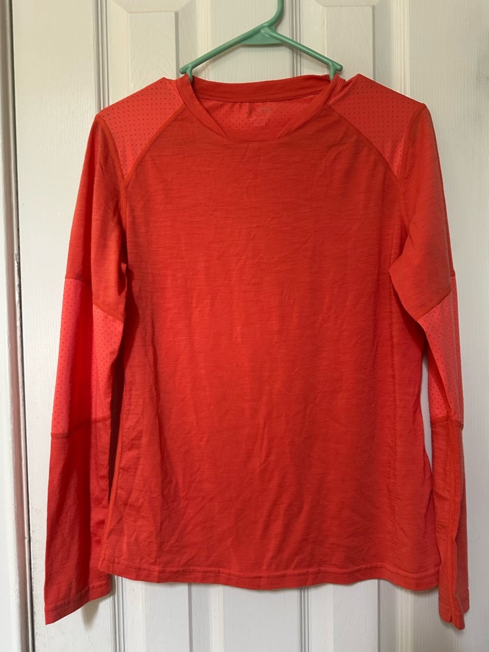 Dover Saddlery Bright Coral Long Sleeve Athletic Equestrian Top